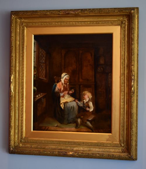 CHARMING VICTORIAN OIL PAINTING BY KATE GRAY - ADDITIONAL PHOTO 1