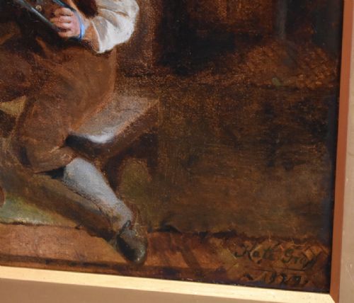 CHARMING VICTORIAN OIL PAINTING BY KATE GRAY - ADDITIONAL PHOTO 6
