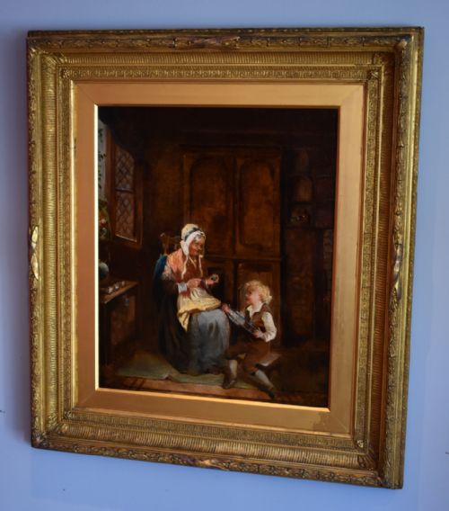 CHARMING VICTORIAN OIL PAINTING BY KATE GRAY - ADDITIONAL PHOTO 9