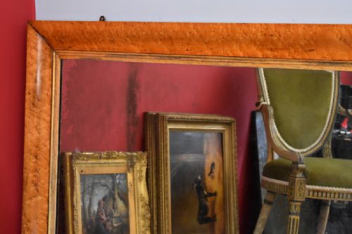 VERY LARGE REGENCY BIRD'S EYE MAPLE OVERMANTEL MIRROR - ADDITIONAL PHOTO 1