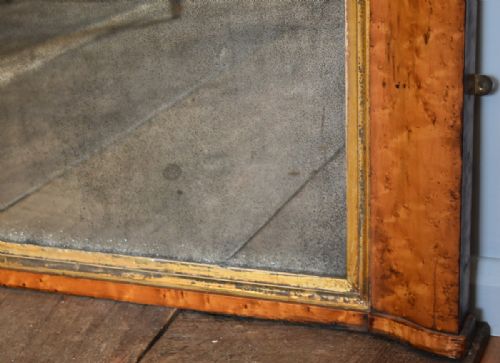 VERY LARGE REGENCY BIRD'S EYE MAPLE OVERMANTEL MIRROR - ADDITIONAL PHOTO 2