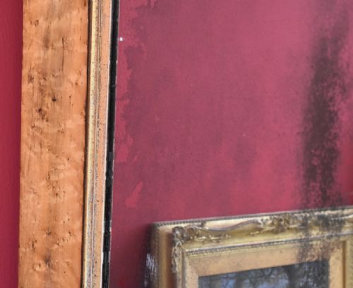 VERY LARGE REGENCY BIRD'S EYE MAPLE OVERMANTEL MIRROR - ADDITIONAL PHOTO 5