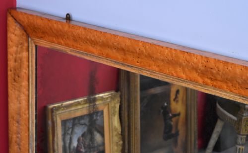 VERY LARGE REGENCY BIRD'S EYE MAPLE OVERMANTEL MIRROR - ADDITIONAL PHOTO 6
