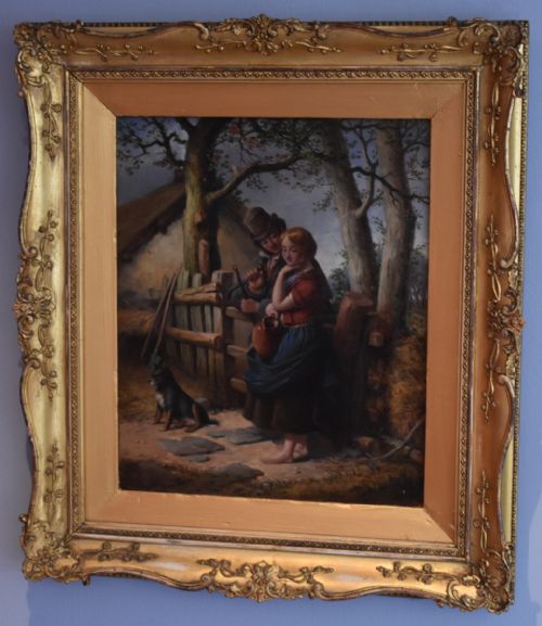 VICTORIAN IRISH OIL PAINTING BY ROBERT SCANLAN - ADDITIONAL PHOTO 1