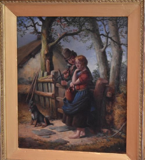 VICTORIAN IRISH OIL PAINTING BY ROBERT SCANLAN - ADDITIONAL PHOTO 2