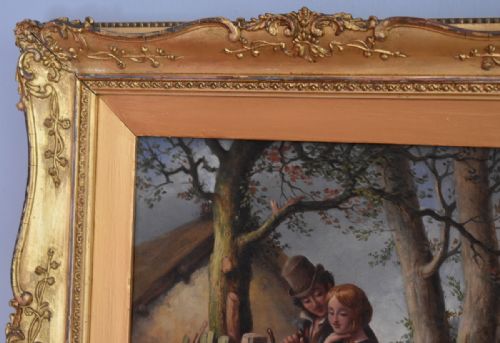 VICTORIAN IRISH OIL PAINTING BY ROBERT SCANLAN - ADDITIONAL PHOTO 3