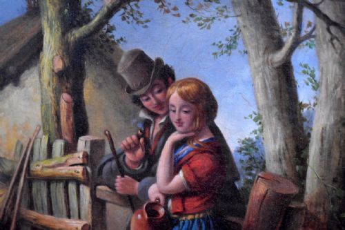 VICTORIAN IRISH OIL PAINTING BY ROBERT SCANLAN - ADDITIONAL PHOTO 6