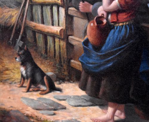 VICTORIAN IRISH OIL PAINTING BY ROBERT SCANLAN - ADDITIONAL PHOTO 7