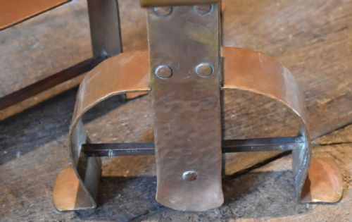 FINE SET OF ARTS AND CRAFTS COPPER FIRE IRONS - ADDITIONAL PHOTO 7
