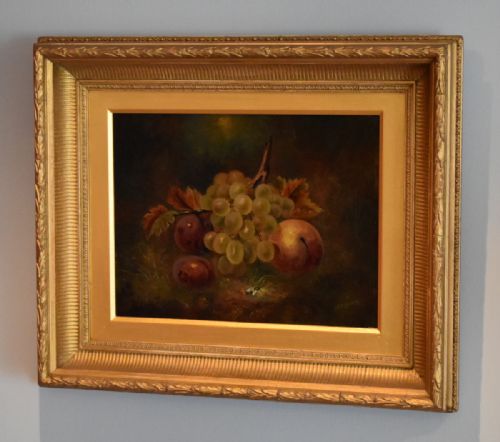 victorian still life oil painting by jwdayson - CATEGORY: ANTIQUE ART - DATED 1900