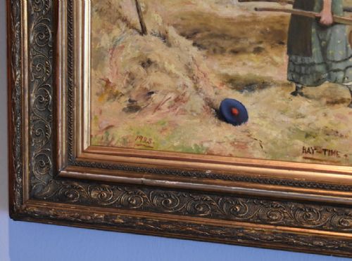 CHARMING OIL PAINTING TITLED 'HAYTIME' - ADDITIONAL PHOTO 2