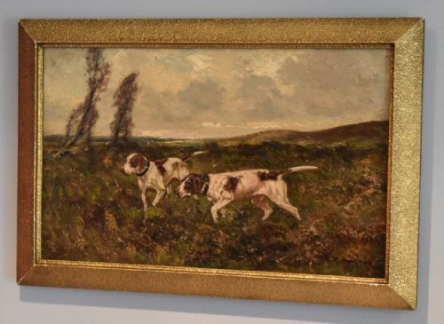 FINE OIL PAINTING OF DOGS IN LANDSCAPE SETTING - ADDITIONAL PHOTO 1