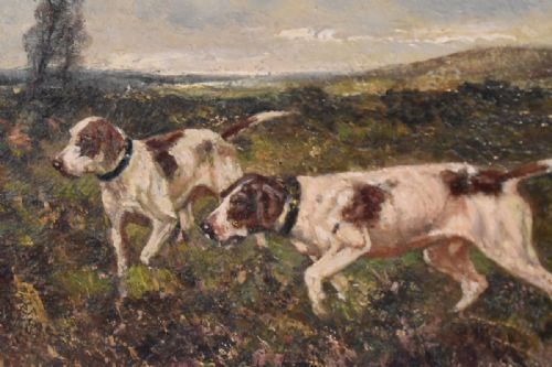 FINE OIL PAINTING OF DOGS IN LANDSCAPE SETTING - ADDITIONAL PHOTO 3
