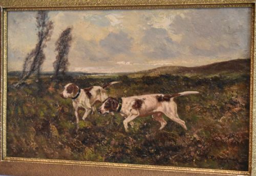 FINE OIL PAINTING OF DOGS IN LANDSCAPE SETTING - ADDITIONAL PHOTO 4