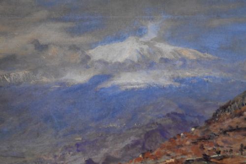 FINE OIL PAINTING OF MOUNT ETNA - ADDITIONAL PHOTO 3