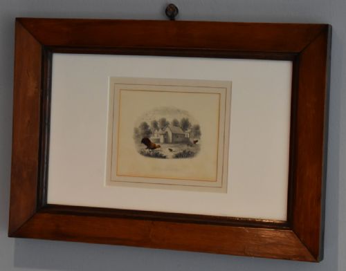 SUPERB PAIR OF REGENCY DRAWINGS WITH CHICKENS - ADDITIONAL PHOTO 1