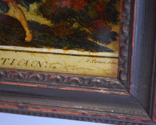 SUPERB GEORGIAN REVERSE PAINTED PRINT ON GLASS - ADDITIONAL PHOTO 9