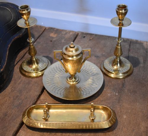 SUPERB VICTORIAN DESK SET IN PRESENTATION CASE - ADDITIONAL PHOTO 4