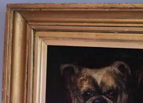 WONDERFUL OIL PAINTING OF TWO BULLDOGS - ADDITIONAL PHOTO 6