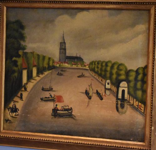 PAIR OF EARLY FOLK ART OIL PAINTINGS - ADDITIONAL PHOTO 6