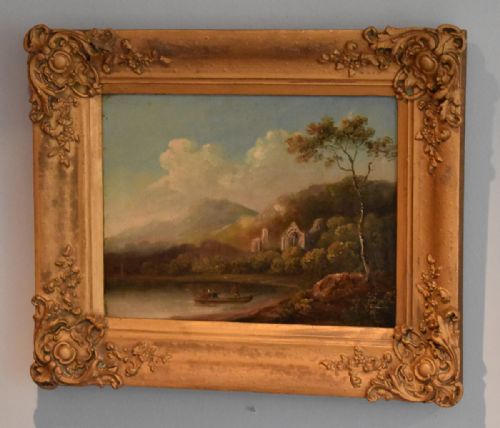 early english landscape oil painting - CATEGORY: ANTIQUE ART - DATED REGENCY