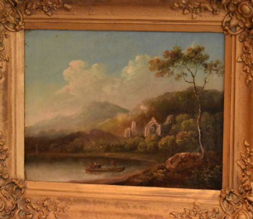 EARLY ENGLISH LANDSCAPE OIL PAINTING - ADDITIONAL PHOTO 1