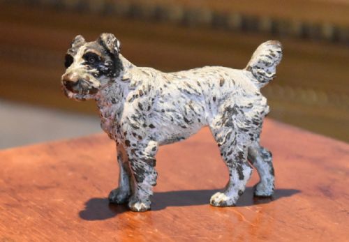 cold painted bronze dog - CATEGORY: ANTIQUE METAL - DATED 1920