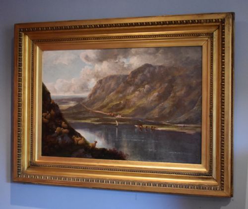 landscape oil painting by john joseph hughes 18201909 - CATEGORY: ANTIQUE ART - DATED 1870