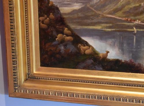 LANDSCAPE OIL PAINTING BY JOHN JOSEPH HUGHES 18201909 - ADDITIONAL PHOTO 3