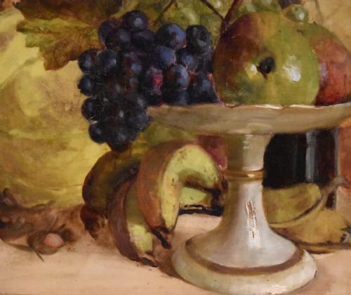 STILL LIFE OIL PAINTING WITH FRUIT AND CHAMPAGNE - ADDITIONAL PHOTO 4