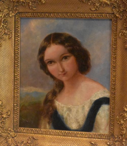 FINE EARLY VICTORIAN OIL PAINTING PORTRAIT OF A YOUNG LADY - ADDITIONAL PHOTO 1