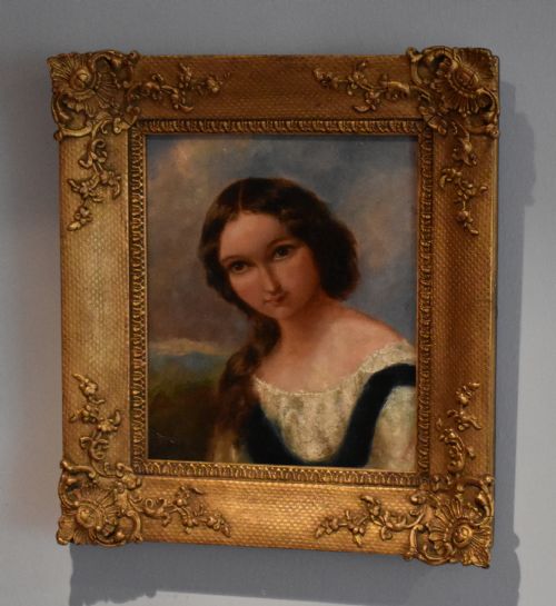 FINE EARLY VICTORIAN OIL PAINTING PORTRAIT OF A YOUNG LADY - ADDITIONAL PHOTO 2