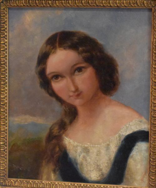 FINE EARLY VICTORIAN OIL PAINTING PORTRAIT OF A YOUNG LADY - ADDITIONAL PHOTO 3