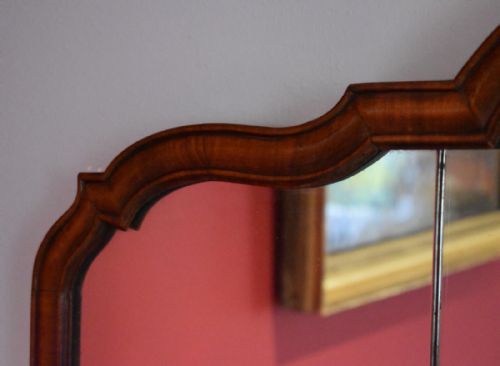 WALNUT AND GILT OVERMANTLE MIRROR - ADDITIONAL PHOTO 4
