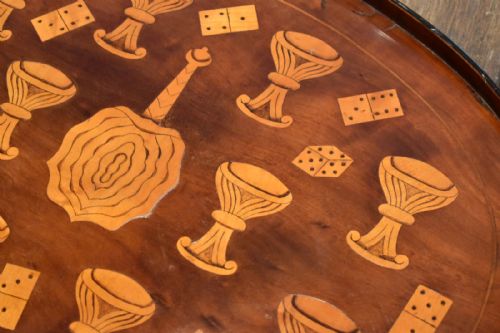 VERY UNUSUAL VICTORIAN INLAID MAHOGANY TRAY - ADDITIONAL PHOTO 4
