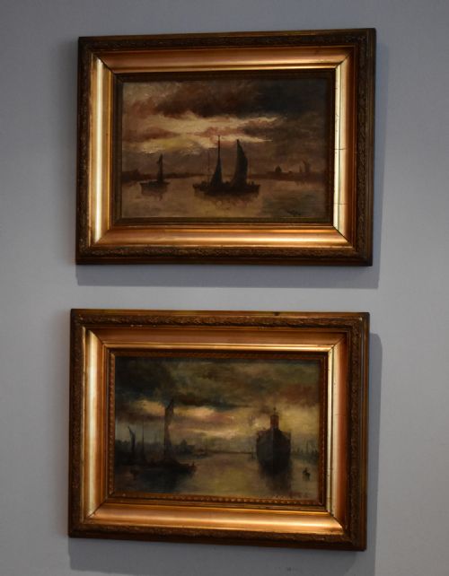 pair of oil paintings of the pool of london - CATEGORY: ANTIQUE ART - DATED EDWARDIAN