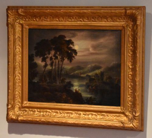 victorian moonlight landscape oil painting - CATEGORY: ANTIQUE ART - DATED 1860