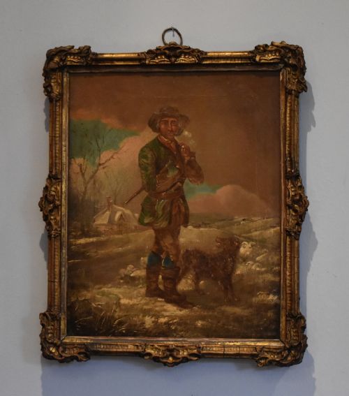 the woodsman and his dog after thomas barker of bath - CATEGORY: ANTIQUE ART - DATED REGENCY