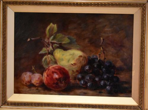 PAIR OF STILL LIFE OIL PAINTINGS OF FRUIT - ADDITIONAL PHOTO 3