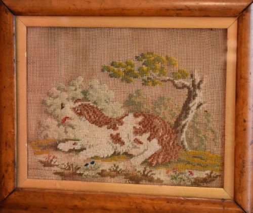 VICTORIAN NEEDLEWORK OF A DOG - ADDITIONAL PHOTO 2