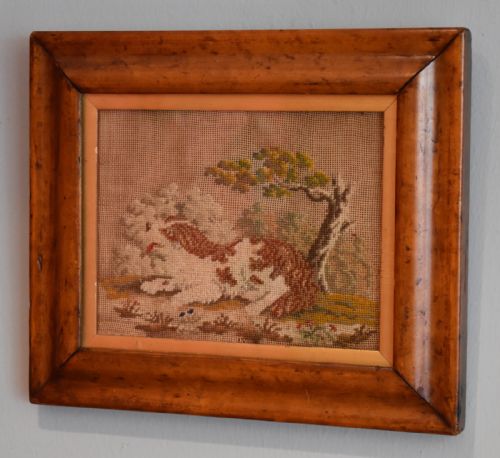 VICTORIAN NEEDLEWORK OF A DOG - ADDITIONAL PHOTO 3