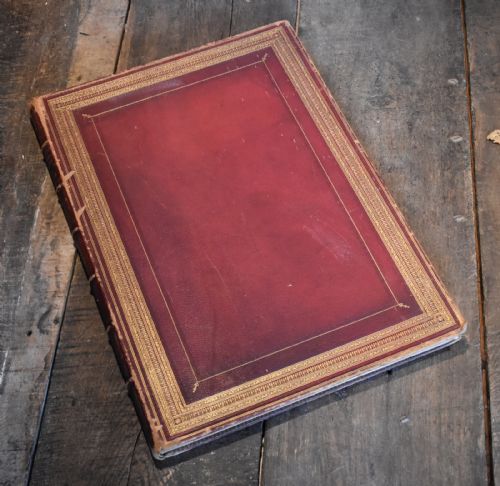HUGE VICTORIAN LEATHER BOUND ART BOOK - ADDITIONAL PHOTO 1