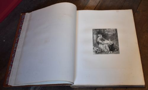 HUGE VICTORIAN LEATHER BOUND ART BOOK - ADDITIONAL PHOTO 3