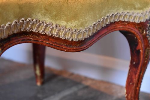 FINE REGENCY RED LACQUER FOOTSTOOL - ADDITIONAL PHOTO 4