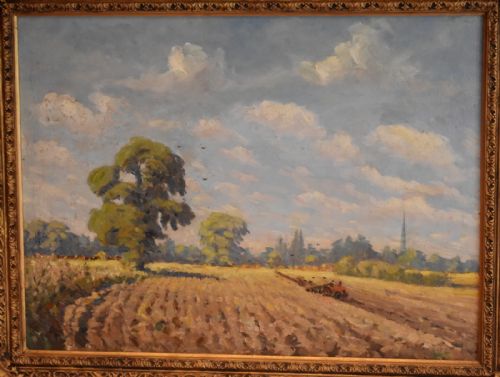 'THE RED TRACTOR' OIL PAINTING BY WACROSS - ADDITIONAL PHOTO 3