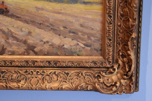 'THE RED TRACTOR' OIL PAINTING BY WACROSS - ADDITIONAL PHOTO 5