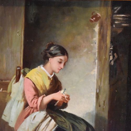 'PEELING TURNIPS' OIL PAINTING BY JOHN DAWSON WATSON - ADDITIONAL PHOTO 3