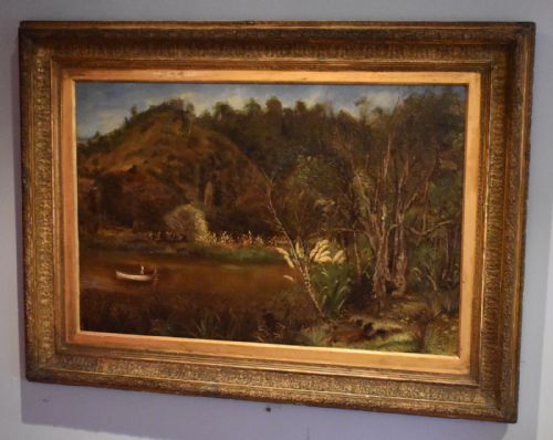 RARE EARLY OIL PAINTING OF NEW ZEALAND - ADDITIONAL PHOTO 1