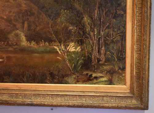 RARE EARLY OIL PAINTING OF NEW ZEALAND - ADDITIONAL PHOTO 2