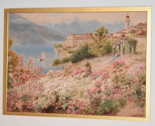 WATERCOLOUR OF LAKE COMO ITALY BY EBENEZER WAKE COOK - ADDITIONAL PHOTO 2